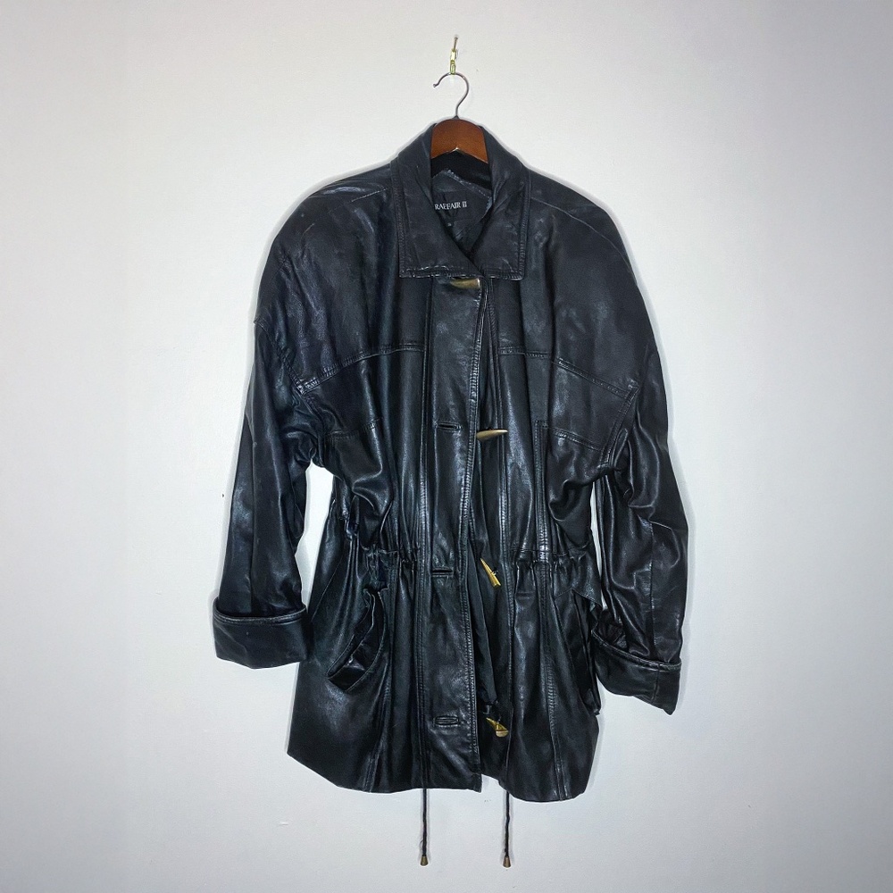 100% Leather Vintage Braefair Jacket With Brass Horn Buttons